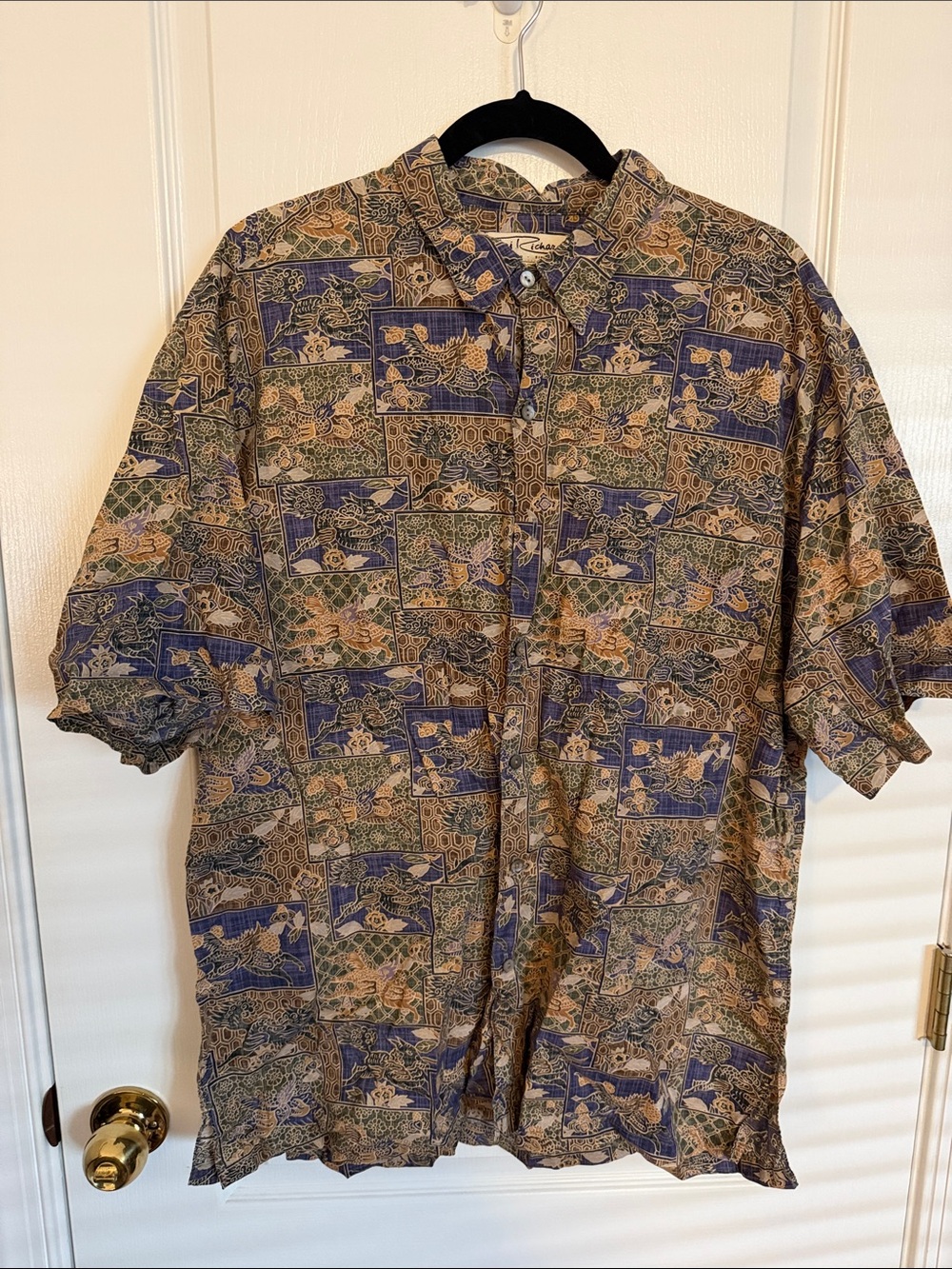 Tori Richard Multicolor Geometric & Floral Short-Sleeve Button-Up Shirt